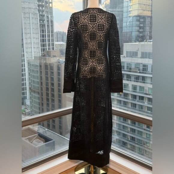 🆕 SIR THE LABEL 🧿 NWOT Rayure Long Sleeve Crochet Maxi Dress, Sz 2 US 6 - Picture 7 of 15